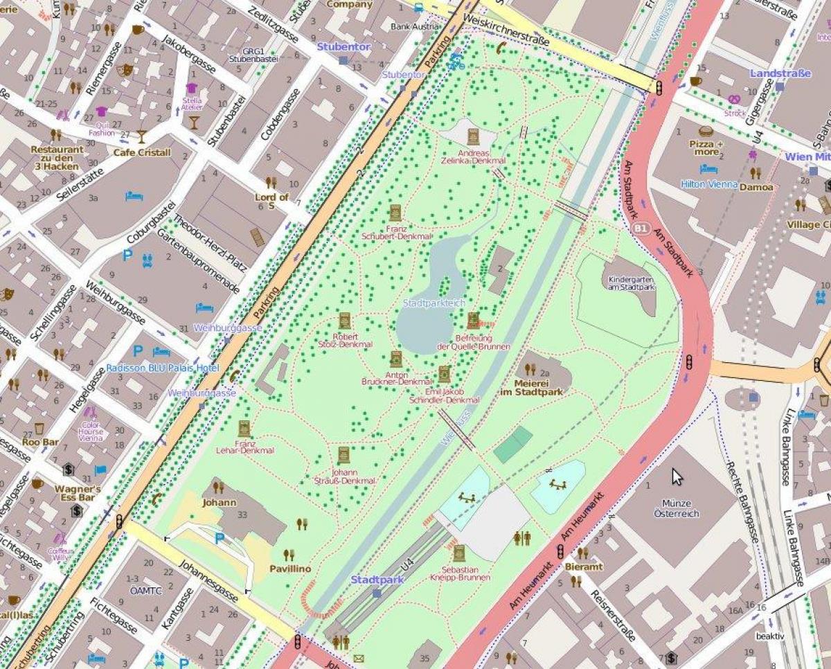 מפה של וינה stadtpark
