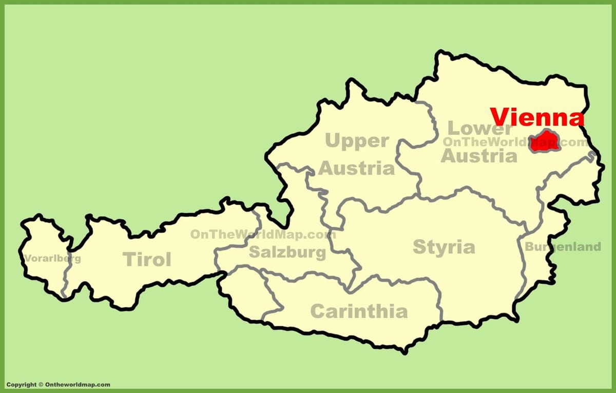 Wien, אוסטריה מפה
