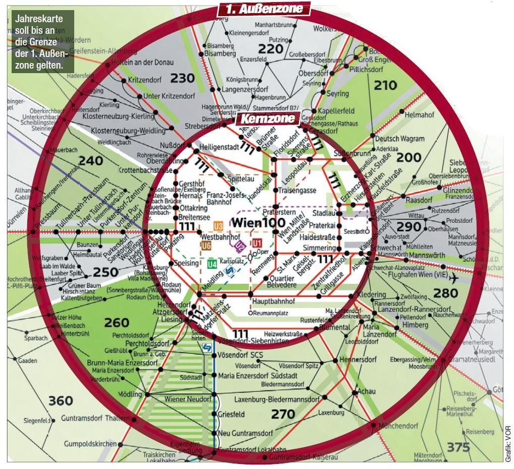Wien 100 אזור המפה