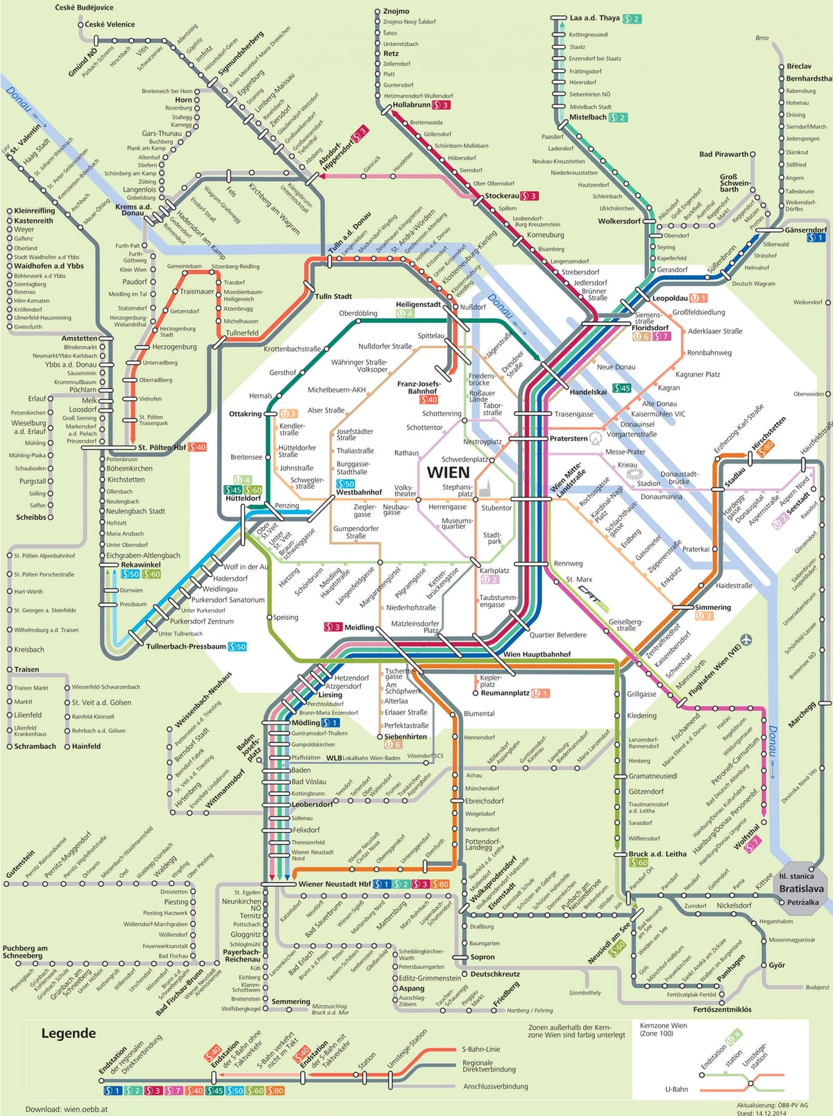וינה רכבת קלה מפה