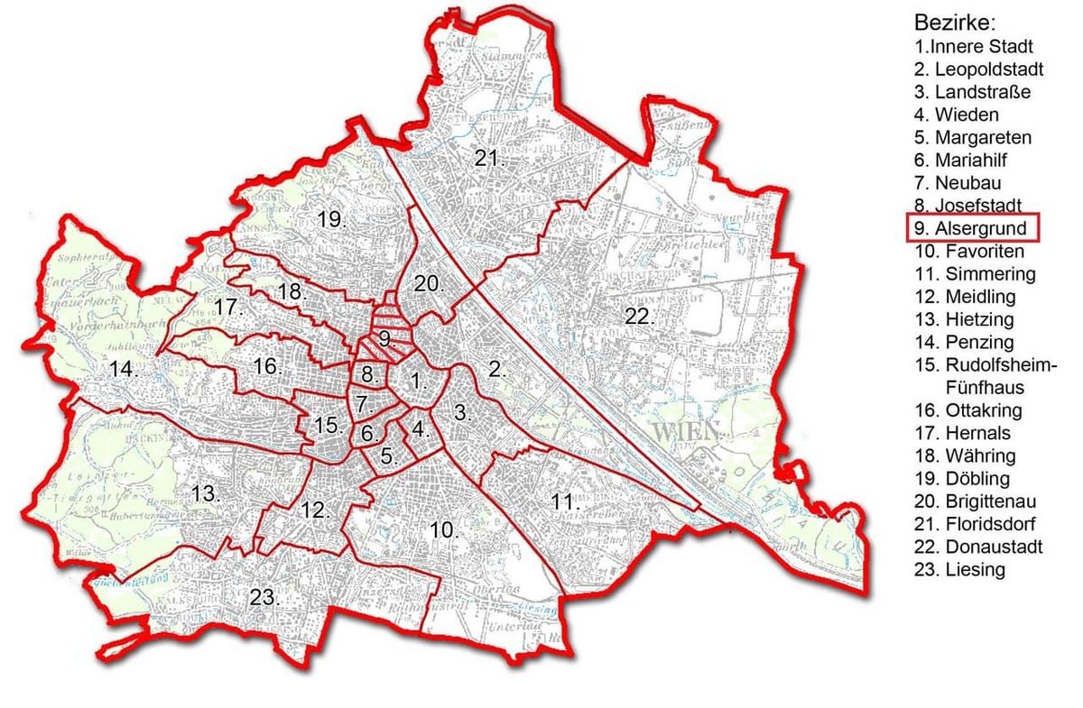 Wien bezirk מפה