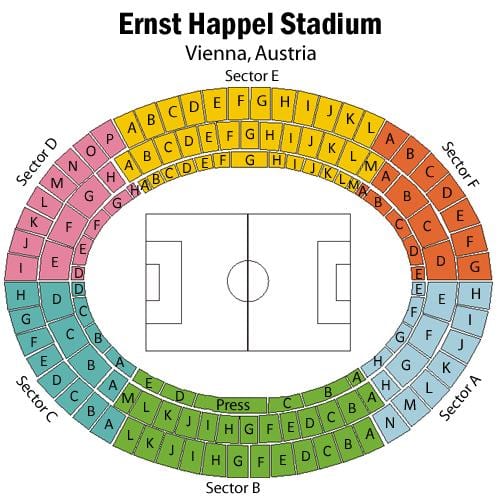מפה של ernst happel אצטדיון