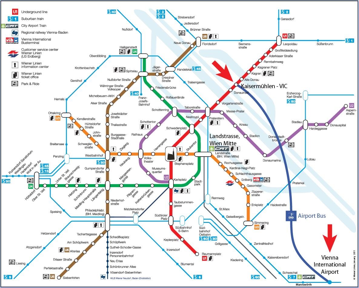 מפה של תחנת Wien mitte