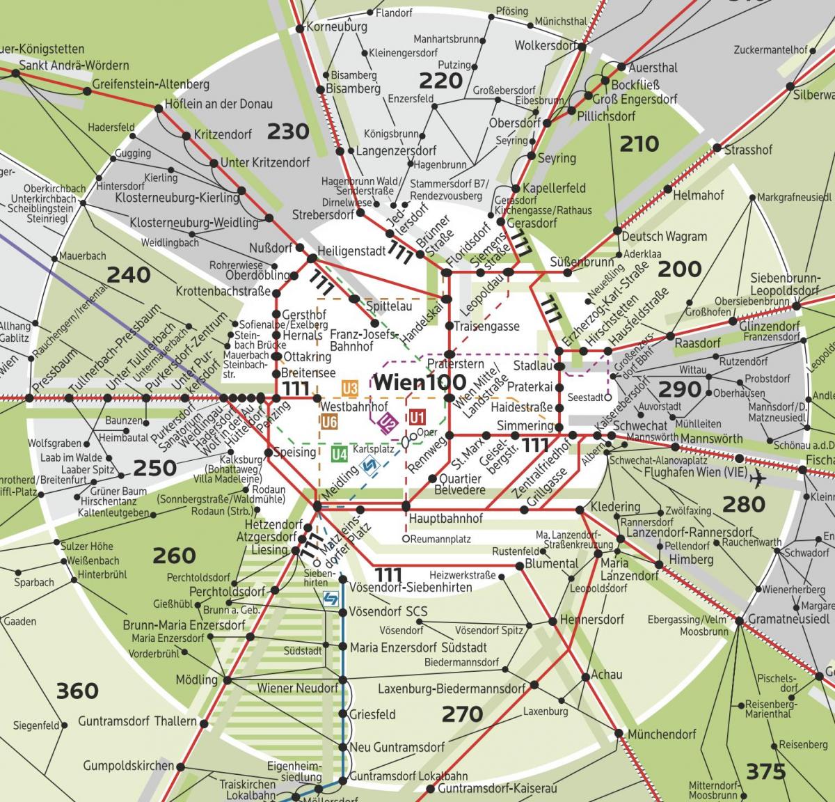 Wien אזור 100 המפה