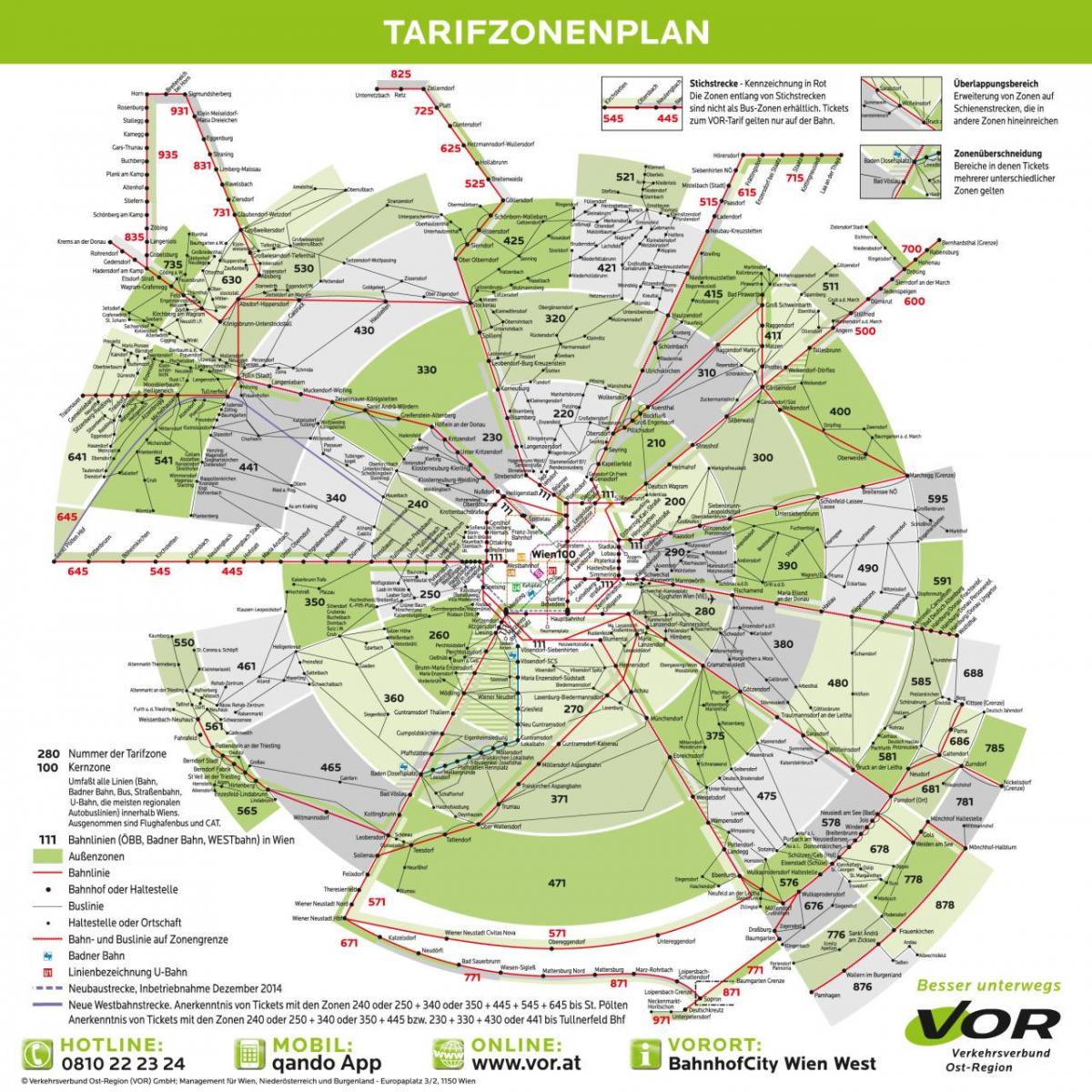 מפה של וינה תחבורה אזורי