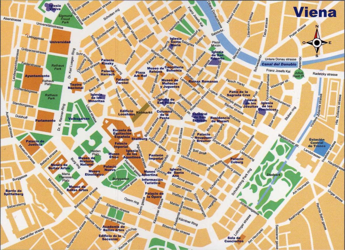 מפה של רחוב מרכזי וינה