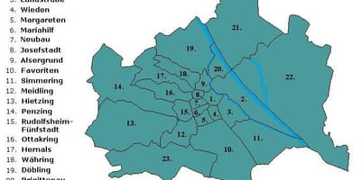 Wien מחוזות מפה