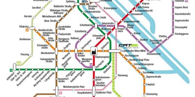 חתול העיר הרכבת של שדה התעופה וינה מפה